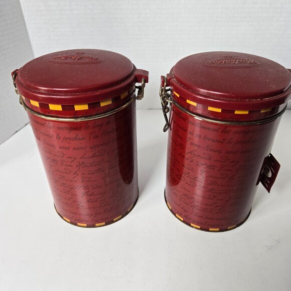 2 Tim Hortons Metal Canisters. - Picture 3 of 8